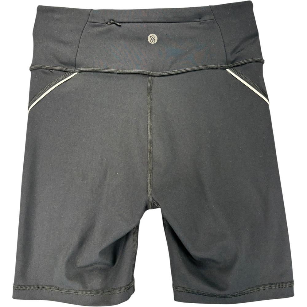 Victoria's Secret Sport Bike Shorts Womens S Black Compression High Rise Pocket - Picture 6 of 10